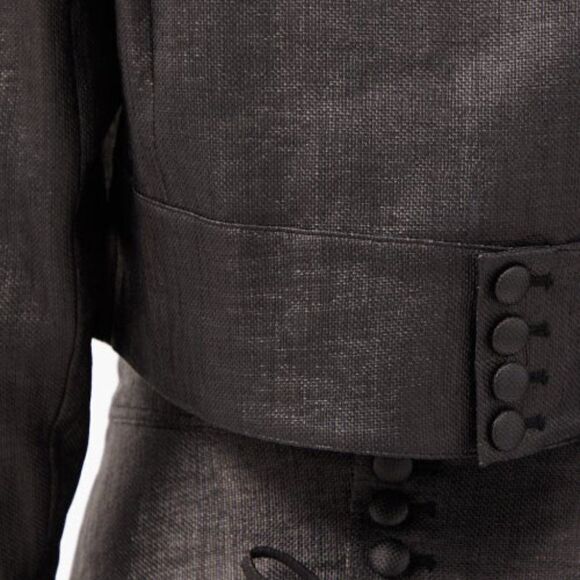 Michelle Duncan Cropped Coated Canvas Lady Godiva Jacket sz 2 - Picture 6 of 13